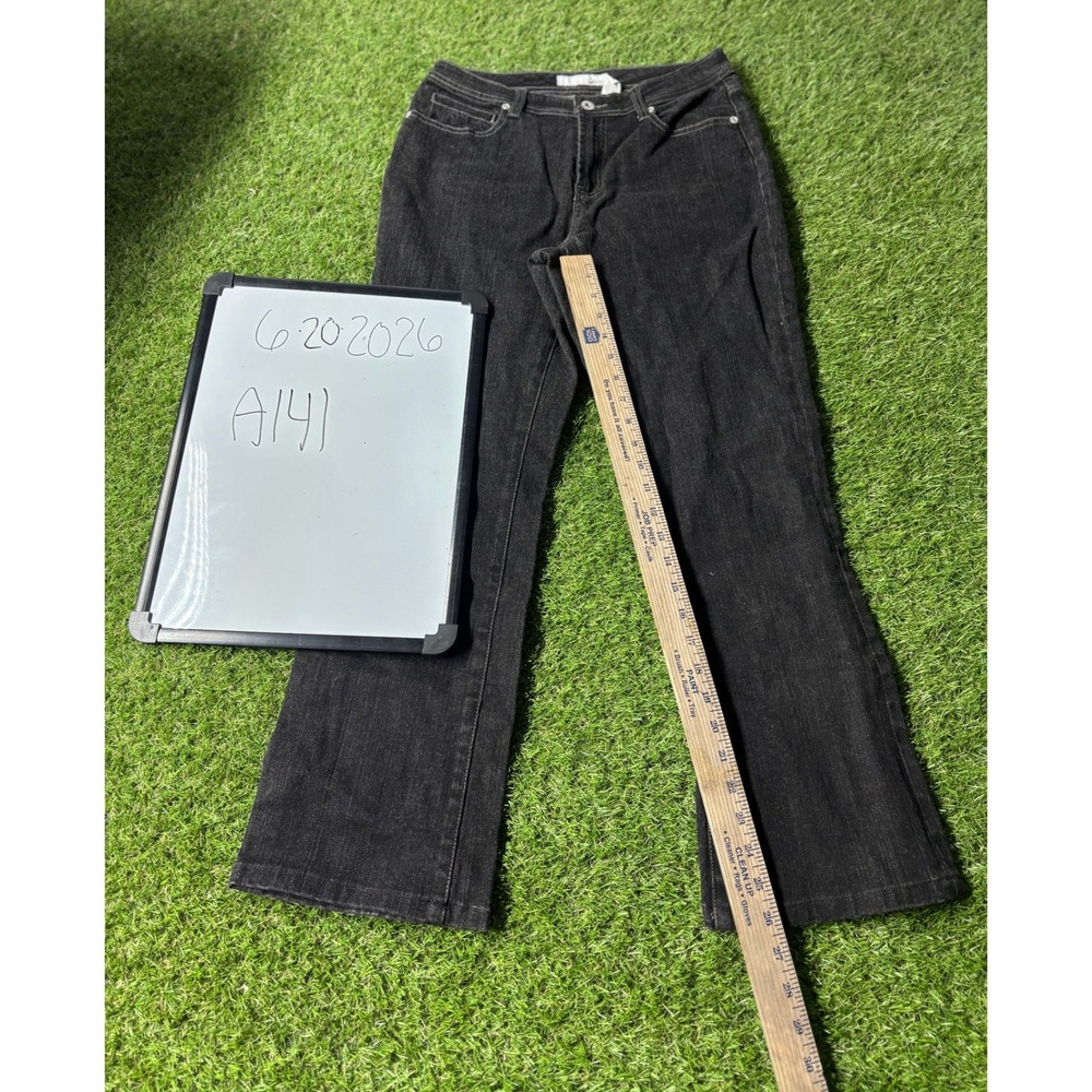 Chicos Platinum Black Bootcut Jeans Womens 0.5 Short 28x26